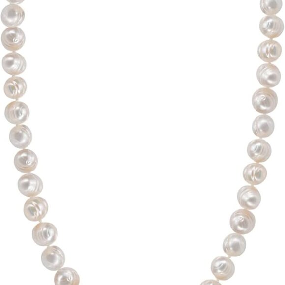 White Pearl Necklace 19-inch Freshwater Baroque Dainty Gift for Women